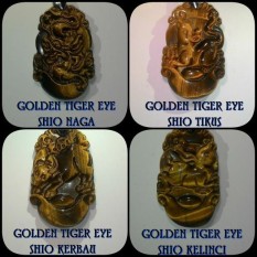 BANTING HARGA GEDE2AN.. DISKON UP 55% !!! SERIES SHIO LIONTIN CURVING NATURAL GOLDEN TIGER EYE LIONTIN GOYANG 3D