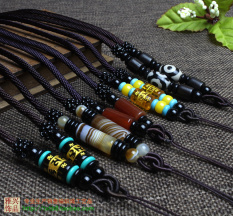Batu Akik Lapis Persia Manik-manik Model Klasik Rantai Kalung Kalung Berantai
