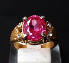 BATU MERAH SIAM ROSE PINK CUTTING LUSTER BERKILAU ISTIMEWA