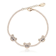 Bear Link Rantai untuk Wanita dan Remaja Perempuan Adjustable Tag Charm Bracelet-Intl