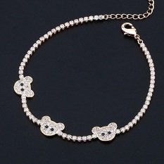 Bear Link Rantai untuk Wanita Remaja Wanita Adjustable Tag Charm Bracelet-Intl