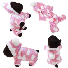 Beau Anjing Yang Dicintai Hooded Sweatshirt Pink Heart Print Cotton Hooded Hewan Peliharaan Puppy Mantel XL-Intl