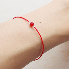 Beberapa Baik Tali Merah DIY Batu Akik Mutiara Perak Gelang