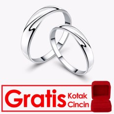Bella & Co SILVER LINING Couple Ring Cincin Tunangan Cincin Pernikahan Silver 925 Lapis Emas 18K