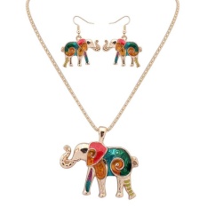 Bellamall: Nakal Gajah Perhiasan Set Kalung Earrings Fashion Aksesoris Retro Lucu-Intl