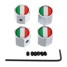 Bendera Italia Chrome Alloy Mobil Roda Ban Tire Valve DUST CAP Covers Yang Dapat Dikunci Rim Universal-Intl