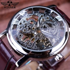 BEST SELLING BUSINESS Malaysia SKELETON Luxury Men's Mechancial Wrist Watch Golden Strap Black Dial