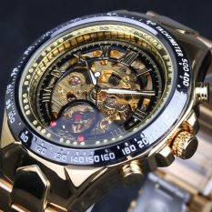 TERLARIS Noble Olahraga Pria Automatic Mechanical Watch Kerangka Logam Pemenang (Black Emas)-Intl