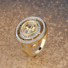 BEST-Women Fashion Rings Southeast Asian Thai retro creative double ring diamond windmill ring Lazada hot sale jewelry can be rotated - intl