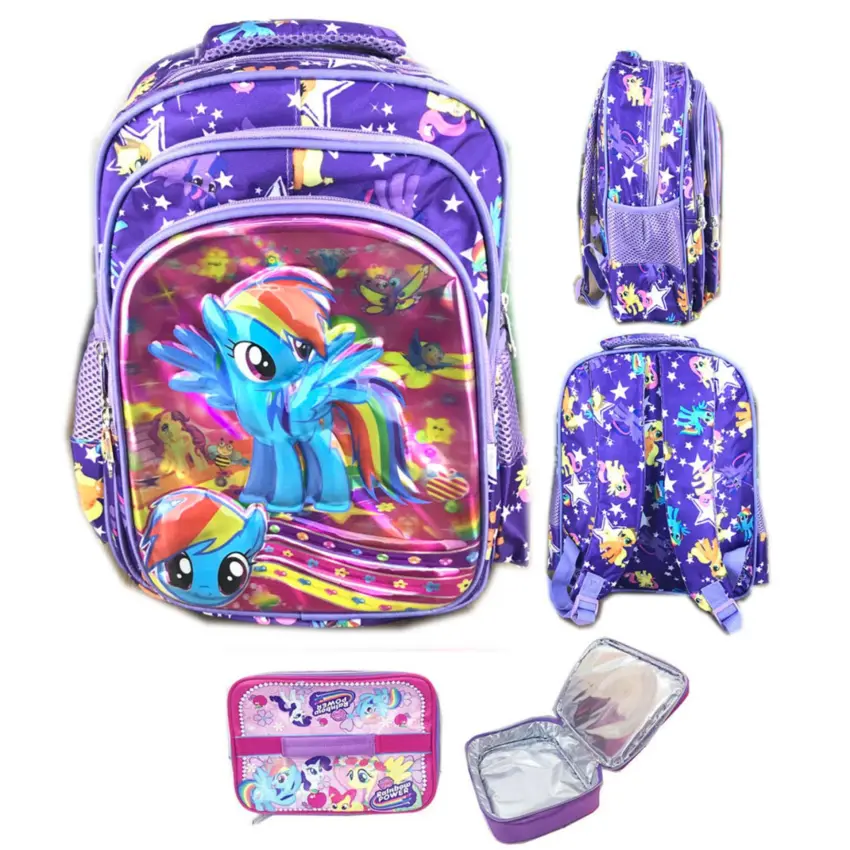 bgc 5 dimensi gambar rubah2 my little pony tas ransel anak sekolah tk 3 kantung import