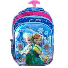 BGC 5 Dimensi Tas Troley Anak Sekolah SD Frozen Fever 3 Kantung IMPORT - Blue Winter
