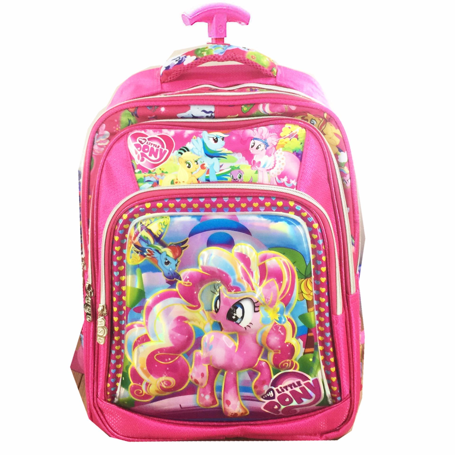 Kuat dan bahan nya IMPORT BGC 6 Dimensi Bantalan Punggung My Little Pony 4 Kantung Timbul IMPORT Tas Troley Anak Sekolah