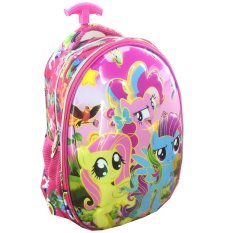 BGC 6 Dimensi Lapisan Anti Gores My Little Pony Setengah Telur 2 Kantung Tas Troley Anak TK IMPORT - Full Motif Pony