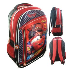 BGC Cars McQueen 3 Kantung Catur Full Sateen IMPORT Tas Ransel Sekolah Anak SD