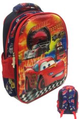 BGC Disney Cars 5D Timbul Glow Import Lightning Mc Queen Can Turn To Fransesco Bernouli Tas Ransel Anak Sekolah SD