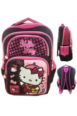 BGC Hello Kitty 4 Kantung IMPORT Tas Ransel Anak Sekolah SD - Black Pink Prada
