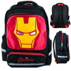 BGC Tas Ransel Sekolah Anak SD Iron Man Helm Armor IMPORT Black Red