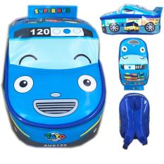 BGC Tas Ransel Sekolah Anak TK Tas Mobil On The Road Tayo Tayo Bus 2 - Blue