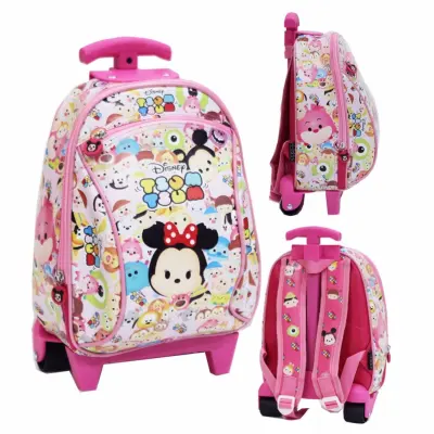BGC Tas Troley Sekolah Anak PG Tsum Tsum Mickey Minnie Mouse - Full Motif Tsum Tsum Pink