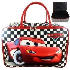 BGC Travel Bag Kanvas Cars McQueen On The Road - Black White Chess