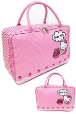 BGC Travel Bag Kanvas Hello Kitty 2 Sisi Bahan Halus Lembut Pinky Baby