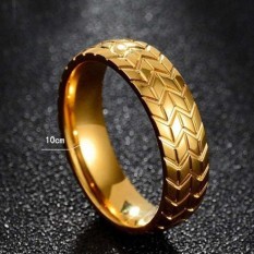 Diskon Besar Uniseks Gold Perak Dipoles Baja Titanium Truk Tire Pola Ukir Tali Lingkaran (#4)-Internasional