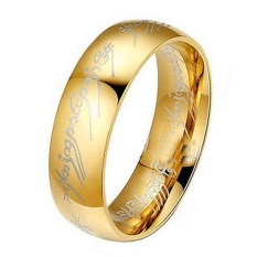Keluarga Besar: Lord Of The Rings Fashion Pria Keren Titanium Steel Cincin Perhiasan Dekorasi Hadiah Pacar (Perak)-Intl