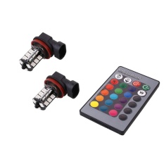 Keluarga Besar: 5050 RGBW 27SMD Automative Pencahayaan Mobil Auto LED Bunglon Lampu Fog Light + 24 Tombol Remote Control-Intl