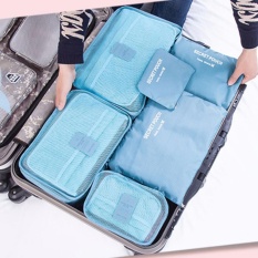 Big Size Travel Bag Organizer 6 in 1 Tas Dalam koper - Biru Muda