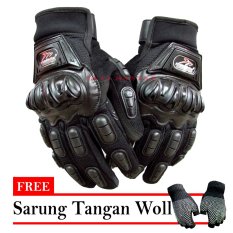 Bikers Sarung Tangan Mad bike - Hitam + Free Sarung Tangan Woll
