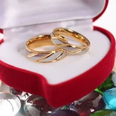 (Bisa Bayar Di Tempat) 2 Cincin + Box Cincin Couple / Kawin / Tunangan Titanium Original CC28