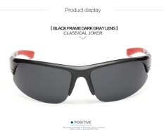 Hitam Frame Gelap Abu-abu Lensa Terpolarisasi Kacamata Hitam TAC Lensa UV400 Unisex Kacamata Olahraga Luar Ruangan Kacamata untuk Bersepeda Kacamata Berkendara Gs8516