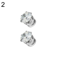 Bluelans® 1 Pair Pria Wanita Hot Klip Populer No Piercing Magnet Anting Stud Perhiasan Pesta (hitam)
