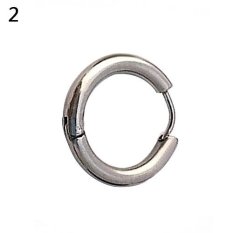 Cincin Stainless Bluelans PC 16/21/23mm Gothic Punk Sederhana Titanium Steel Hoop Anting Tindik Anting- Anting 21mm (Silver)