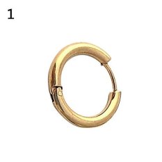 Cincin Stainless Bluelans PC 16/21/23mm Gothic Punk Sederhana Titanium Steel Hoop Anting Tindik Anting- Anting 23mm (emas)