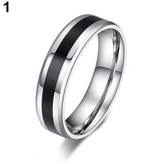 Bluelans Pria Wanita Hitam Band Ring Titanium Stainless Steel Fashion Indonesia Ngumpul Di Sini Perhiasan Hadiah 6mm US 10