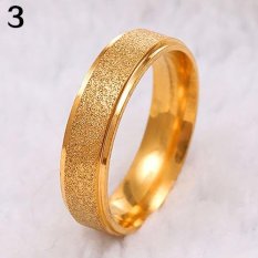 Bluelans Pria Wanita Kawin Cincin Stainless Steel Matte Cincin Perhiasan Beberapa Hadiah Ukuran 9 (emas)