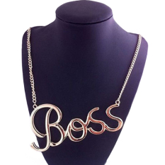 Bluelans® Wanita Letter BOSS Choker Kalung Liontin
