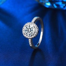 Cincin Titanium Bluelans Round Zircon Inlaid 18 K Emas Plated Bague Cincin Pertunangan Hadiah Perak A.s. 6