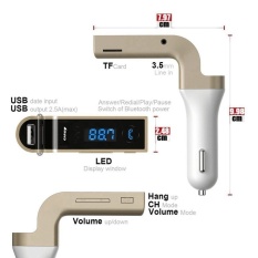 Bluetooth FM Transmitter untuk Mobil. Nirkabel FM Modulator CarKitRadioUSB Pengisian Mobil. Kontrol Musik dan Hands-FreeCalling.foriPh-Intl