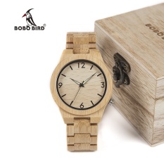 BOBO BIRD WD27 Bamboo Wooden Watch Jam Tangan untuk Pria Unik Desain Lug Top Brand Luxury QUARTZ Watch Jam Tangan Es Night Green Pointer Dalam Kotak Kayu W * D27warehouse
