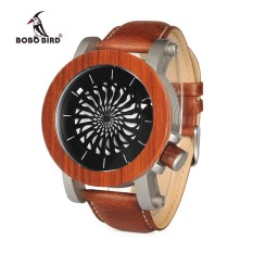BOBO VOGEL WM20M21 Mechanische Horloge Top Merk Luxe Ebony Rode Houten Horloges voor Mannen Cool Roterende Wijzerplaat - intl