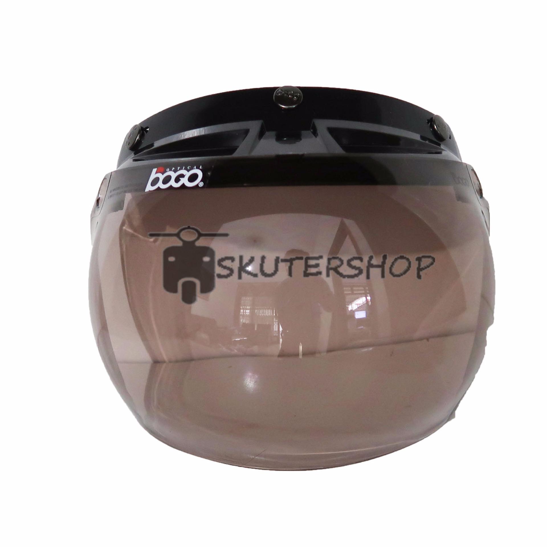 Bogo visor kaca helm bogo retro klasik original Brown - Cokelat