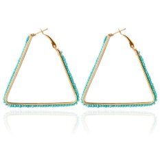 Bohemia Triangle Titis Berongga Telinga Jaket Anting-untuk Wanita, China
