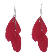 Bohemian Handmade Vintage Feather Long Drop Earrings RD-Intl