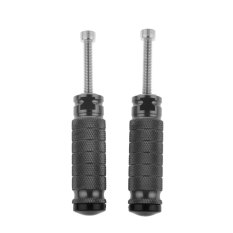 1 Pasang CNC Universal Motor Footpegs Penumpang Penyangga Pedal Balap Hitam Bolehdeals