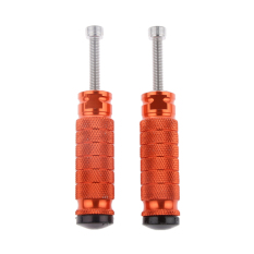 BolehDeals 1 pasang CNC Universal Motor Footpegs penumpang penyangga Pedal Balap jeruk