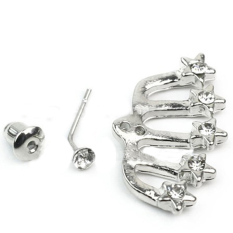 BolehDeals Fashion Wanita Kristal Bentuk Bintang Giwang Disematkan Wrap Anting Cuff