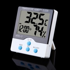 BolehDeals Mini Digital Pengukur Kelembaban Suhu Ruangan Jam Dinding Higrometer Termometer-Internasional