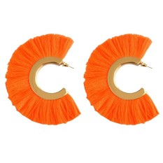 Bolehdeals Unik C Fringe Rumbai Anting-Anting Liontin Bulan Jatuh Anting untuk Pesta Setengah Lingkaran Fringe Anting-Anting-Internasional